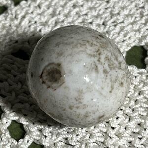 Antique White Bennington Clay Marble – Mid-1800s